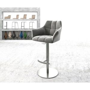 Barová stolička Yulo-Flex zamatová sivá otočná základňa výškovo vyobraziť