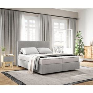 Boxspringová posteľ Dream-Well 160x200 cm manšestrová strieborná sivá vyobraziť