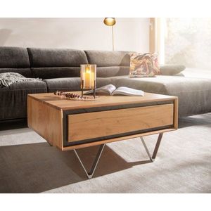 Konferenčný stolík Stonegrace 80x60x40 cm prírodná akácia 2 zásuvky vyobraziť