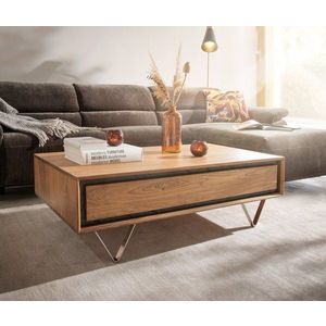 Konferenčný stolík Stonegrace 115x60x40 cm prírodná akácia 2 zásuvky vyobraziť