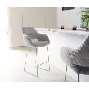 Barová stolička Yago-Flex Podstavec z nehrdzavejúcej ocele, manšestr, vyobraziť