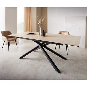 Jedálenský stôl Edge 180-220x100 keramický travertín prírodný krížový vyobraziť