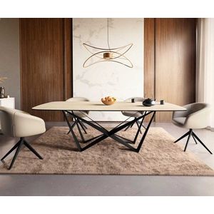 Jedálenský stôl Edge oválny 240x120 keramický travertín prírodný vyobraziť