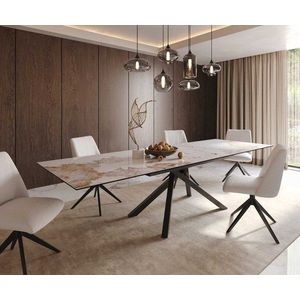 Jedálenský stôl Edge 200-300x100 keramický minas melange bielo-béžový vyobraziť