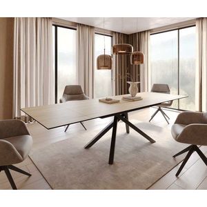 Jedálenský stôl Edge 200-300x100 keramický Laminam® Sabbia krížová vyobraziť