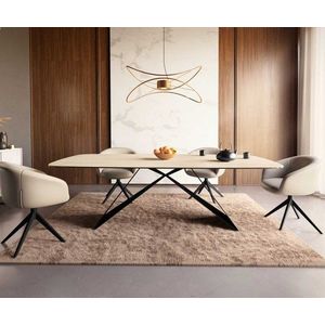 Jedálenský stôl Edge oválny 240x120 keramický travertín prírodný vyobraziť