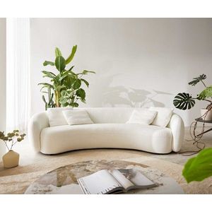 Pohovka Larna 260x120 cm bouclé krémovo-biela vyobraziť