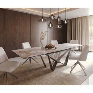 Jedálenský stôl Edge 200-300x100 keramický Minas Melange bielo-béžová vyobraziť