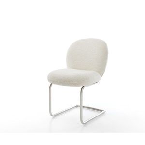 Nube-Flex jedálenská stolička bouclé biela konzolová podnož okrúhle vyobraziť