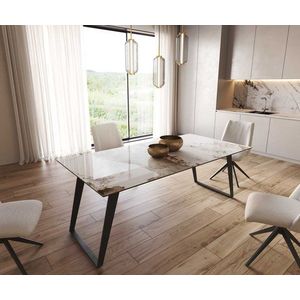 Jedálenský stôl Edge 200x100 keramický Minas Melange bielo-béžový vyobraziť