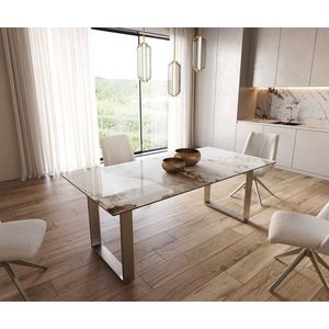 Jedálenský stôl Edge 200x100 keramický Minas Melange bielo-béžový vyobraziť