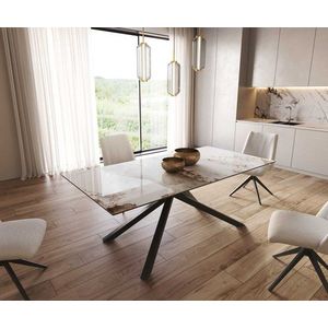 Jedálenský stôl Edge 200x100 keramický Minas Melange biely a béžový vyobraziť