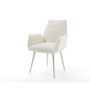 Jedálenská stolička Zoa-Flex bouclé biela podnož zúžená z nerezovej vyobraziť