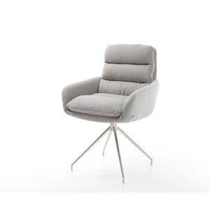 Otočná stolička Abelia-Flex s podrúčkami plochá tkanina svetlosivá vyobraziť