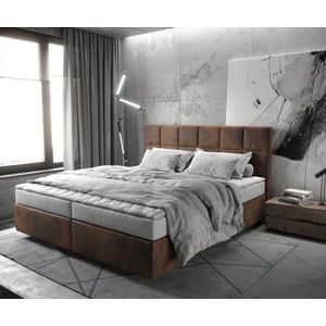 Boxspringová posteľ Dream-Fine 180x200 cm z mikrovlákna hnedá vyobraziť
