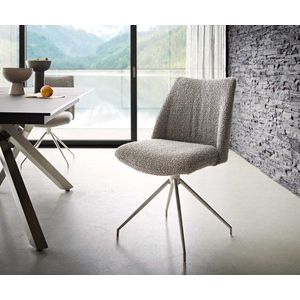 Otočná stolička Elso-Flex krížová základňa zúžená nerezová oceľ bouclé vyobraziť