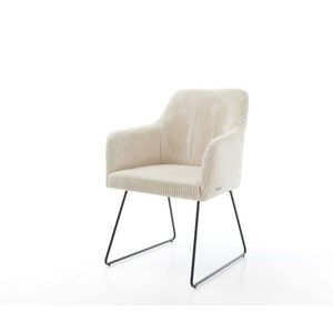 Jedálenská stolička Greg-Flex manšestrová béžová podnož čierna vyobraziť