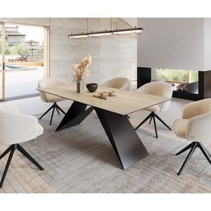 Jedálenský stôl Edge 200x100 keramický travertín prírodný podstavec vyobraziť
