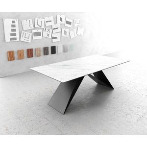 Jedálenský stôl Edge 200x100cm Laminam® keramický biely podstavec vyobraziť