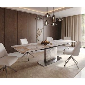 Jedálenský stôl Edge 200-300x100 keramický minas melange bielo-béžový vyobraziť