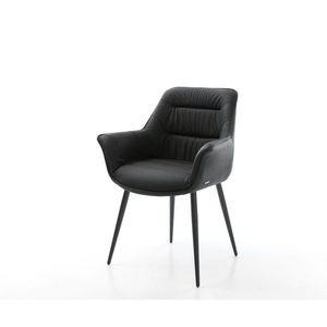 Jedálenská stolička Kaira-Flex čierna z pravej kože so zúženou vyobraziť