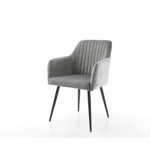 Jedálenská stolička Greg-Flex sivý zamat kužeľovitá podnož čierna vyobraziť