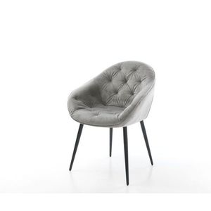 Jedálenská stolička Gaio-Flex sivá zamatová kužeľovitá podnož čierna vyobraziť