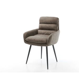 Jedálenská stolička Abelia-Flex s podrúčkami taupe vintage kužeľovou vyobraziť