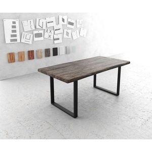 Jedálenský stôl Edge 180x90 XL akáciová podnož platinová čierna vyobraziť