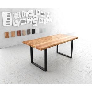 Jídelní stůl Edge 180x90 XL přírodní akácie tenká podnož kov černý vyobraziť