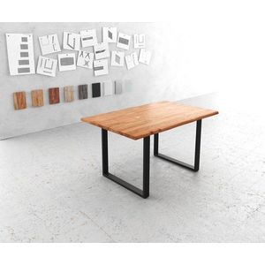 Jedálenský stôl Edge 140x90 cm prírodná akácia kov čierna vyobraziť