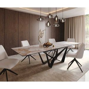 Jedálenský stôl Edge 200-300x100 keramický Minas Melange bielo-béžový vyobraziť