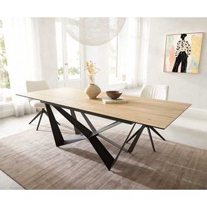 Jedálenský stôl Edge 180-220x100 keramický Laminam® Sabbia v dubovej vyobraziť