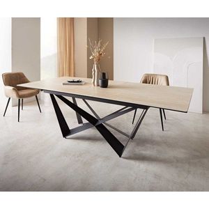 Jedálenský stôl Edge 180-220x100 keramický travertín prírodná podstava vyobraziť