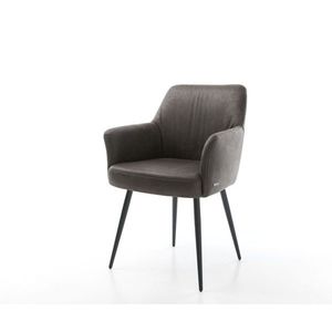 Podnož jedálenskej stoličky Xana-Flex zúžená kovová čierna mikrovlákno vyobraziť