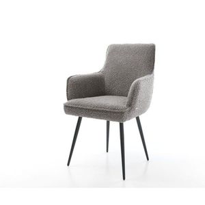 Podnož jedálenskej stoličky Heira-Flex zúžená kovová čierna bouclé vyobraziť