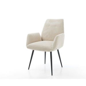 Jedálenská stolička Zoa-Flex manšestrová béžová podnož zúžená čierna vyobraziť