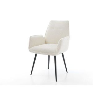 Jedálenská stolička Zoa-Flex bouclé biela podnož zúžená čierna vyobraziť