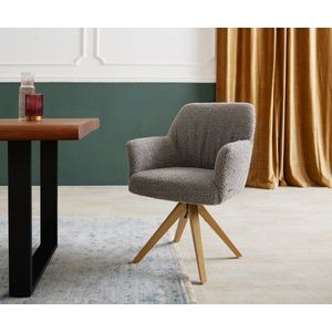 Xana-Flex otočná stolička s podrúčkami drevená základňa štvorcová vyobraziť