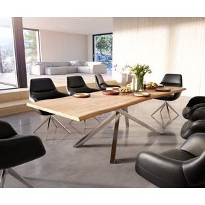 Jedálenský stôl Edge 260x100 akácia prírodná krížová podstava nerezová vyobraziť