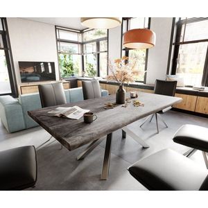 Jedálenský stôl Edge 200x100 XL akácia platina krížová podnož nerezová vyobraziť