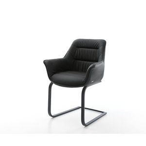 Jedálenská stolička Kaira-Flex čierna pravá koža konzolová podnož vyobraziť