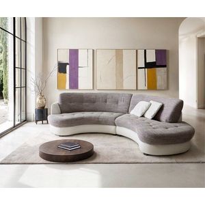 Pohovka Neapol 300x95cm biela svetlosivá s vankúšmi vyobraziť