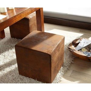 Taburet Dado hnedý 45x45 cm vintage vyobraziť