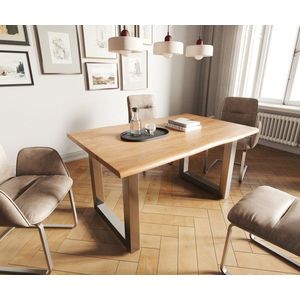 Jedálenský stôl Edge 140x90 prírodná akácia nerezová oceľ široká vyobraziť