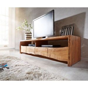TV stolík Live Edge 230 cm z masívneho akáciového dreva 4 zásuvky vyobraziť