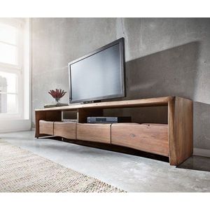TV stolík Live Edge 230 cm akáciová hnedá 4 zásuvky vyobraziť