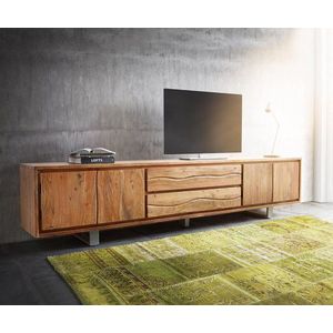 TV stolík Live Edge 300 cm akácia prírodná 4 dvierka 2 zásuvky vyobraziť
