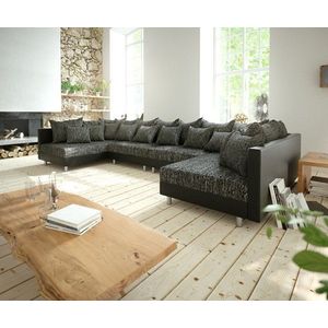 Modulárna pohovka v tvare U Clovis XL čierna vyobraziť