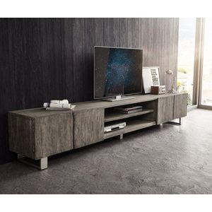 TV stolík Live Edge 300 cm akácia platina 4 dvierka 2 priehradky vyobraziť